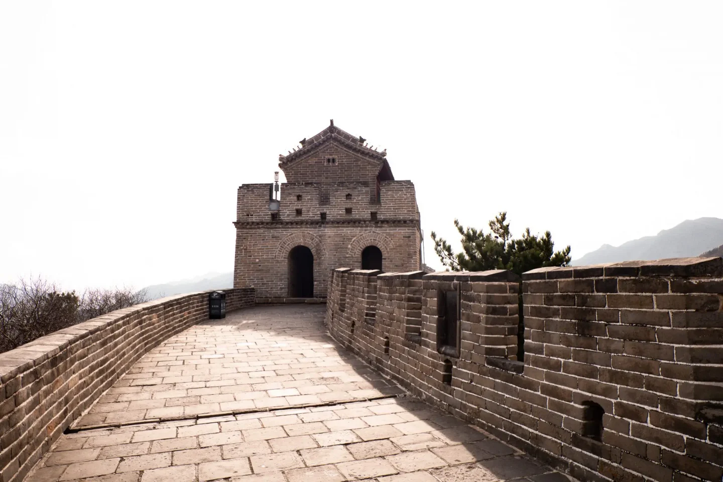 Great Wall of China view from on the wall