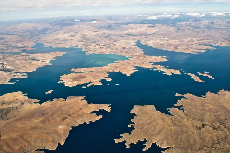 Topographical photo of water and landscape
