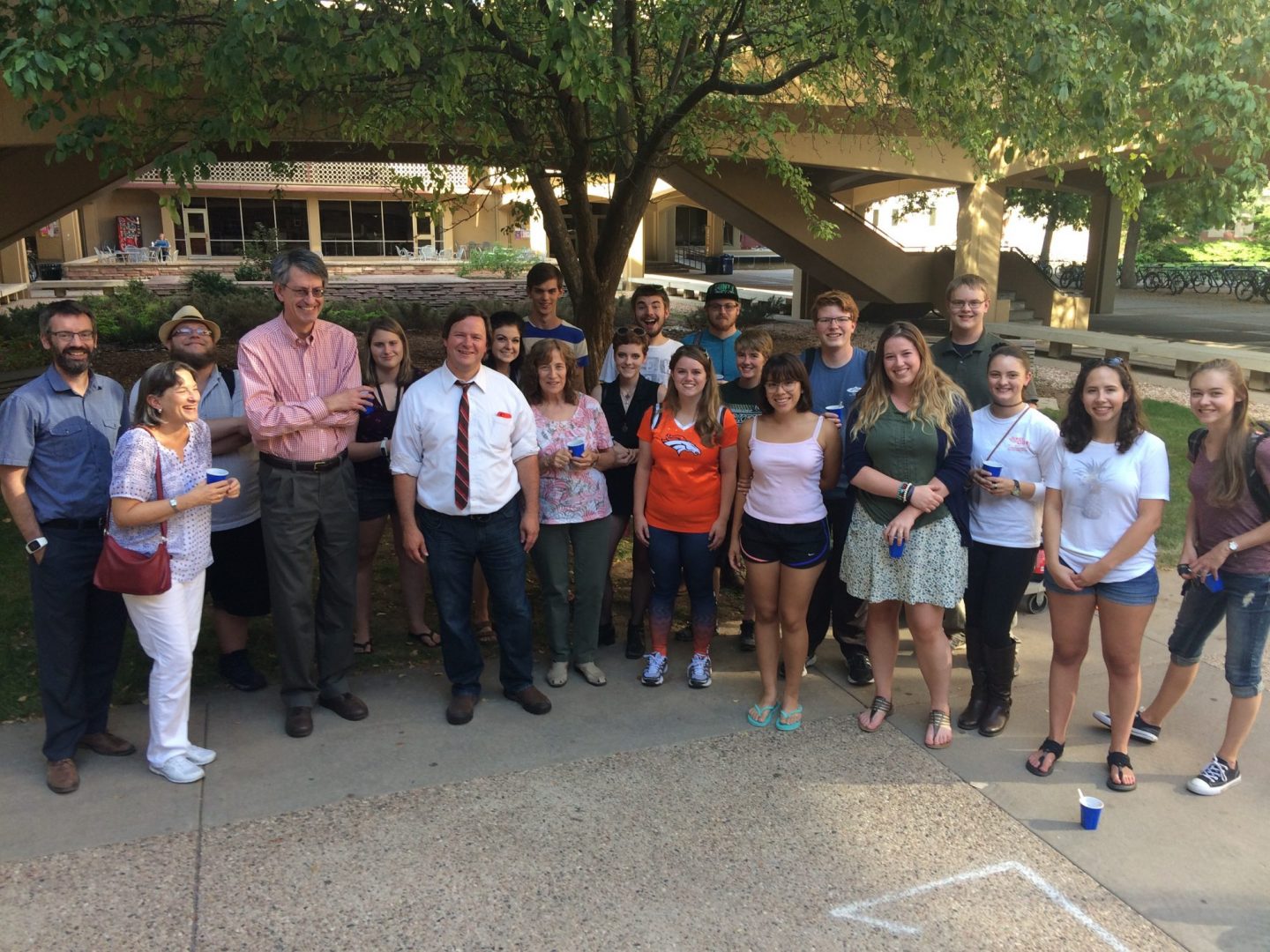 Group of people at root beer float social event