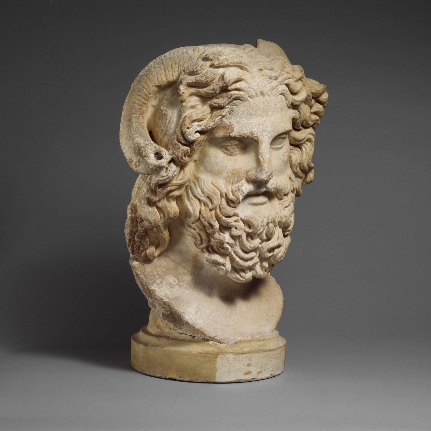 Marble Head of Zeus Ammon. ca. 120–160 CE